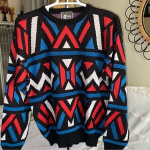 Vintage Wool Tyrolia Crewneck Wool 90’s Art Sweater Men’s Size Large